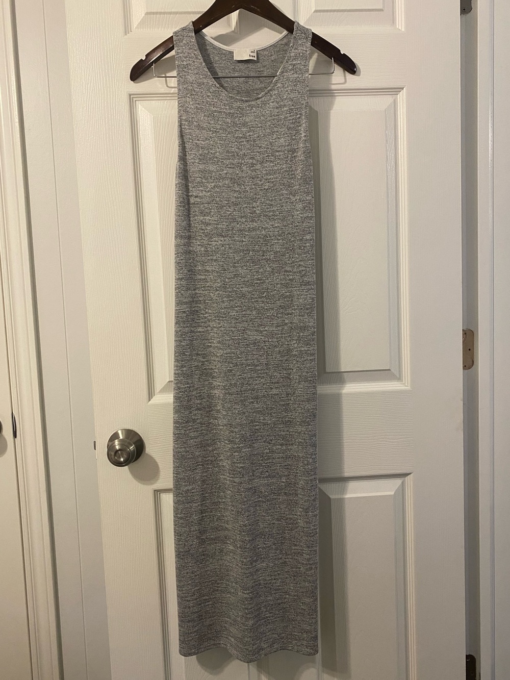 Aritzia Wilfred Racerback Midi Dress Jersey Knit Heather Grey Stretchy Size M